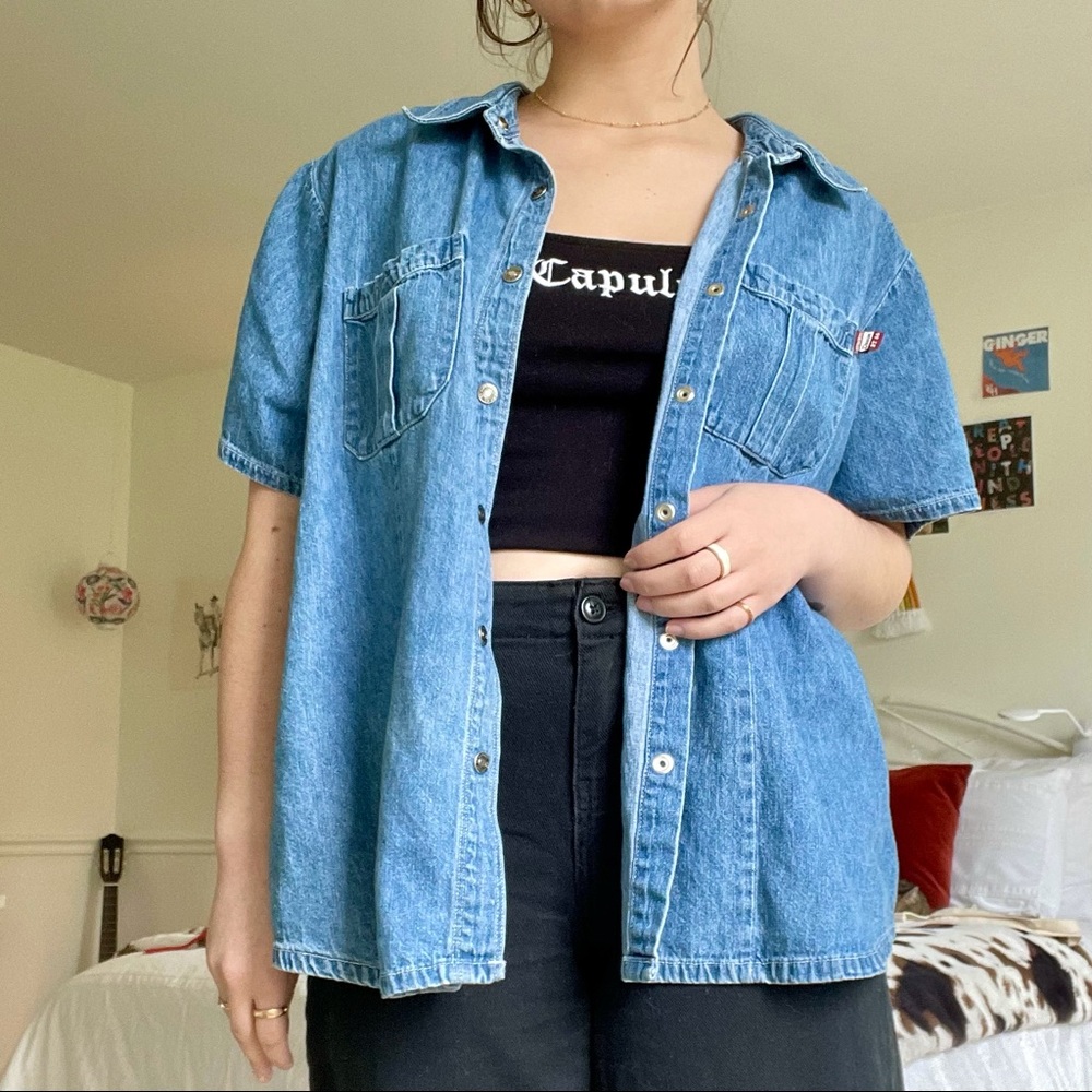 Route 66 Denim Button Down Shirt